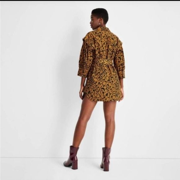 Future Collective Leopard Denim Utility Jacket 0 New - Picture 2 of 11